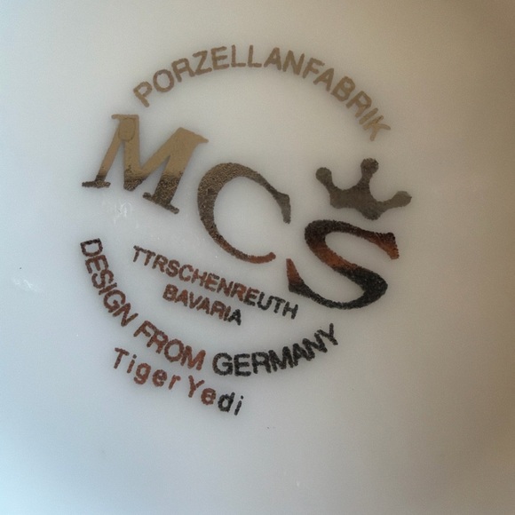 MCS Porzellanfabrik Tiger Yedi Bavaria Porcelain Espresso Cup Pair - Germany - Picture 4 of 4